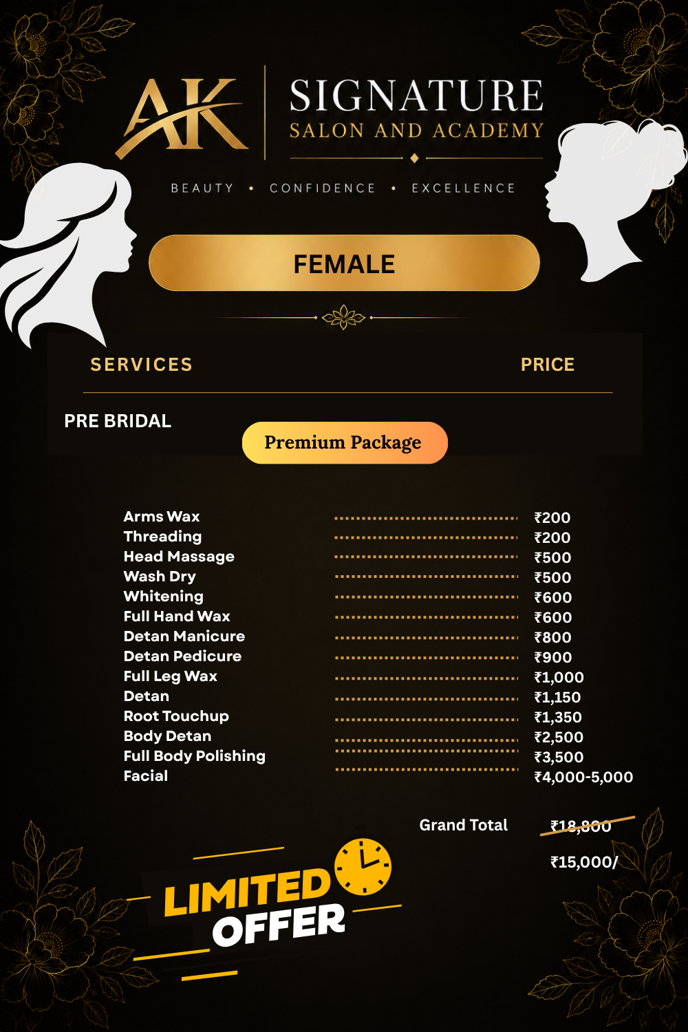female price in salon